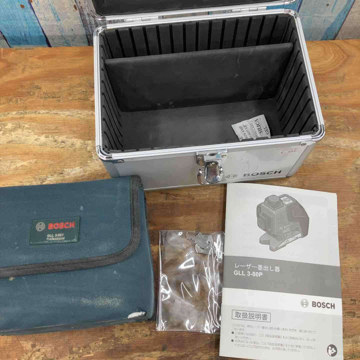 【中古品】◇ボッシュ(BOSCH) 水平/垂直ラインレーザー GLL3-80P 赤色【柏店】