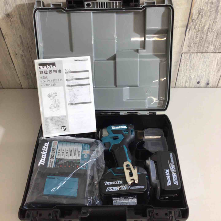 【未使用品】★純正バッテリー2個&充電器付き フルセット★マキタ(makita) コードレスインパクトドライバー TD173DRGX ブルー 青【戸田店】