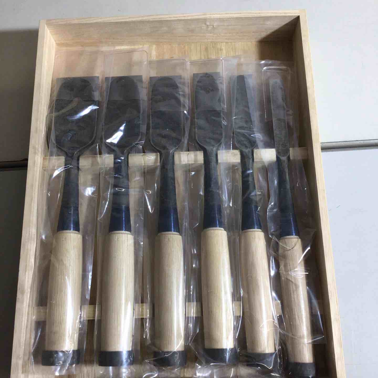 未使用品】カネ武 叩き鑿 6本組 高橋和己 典三 鑿 鉋 大工道具 【戸田