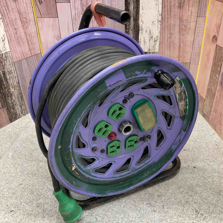 ◇日動 電工ドラム NF-EB34 コードリール 100V 30m 屋内用 温度センサー付 漏電保護専用ブレーカー付【八潮店】