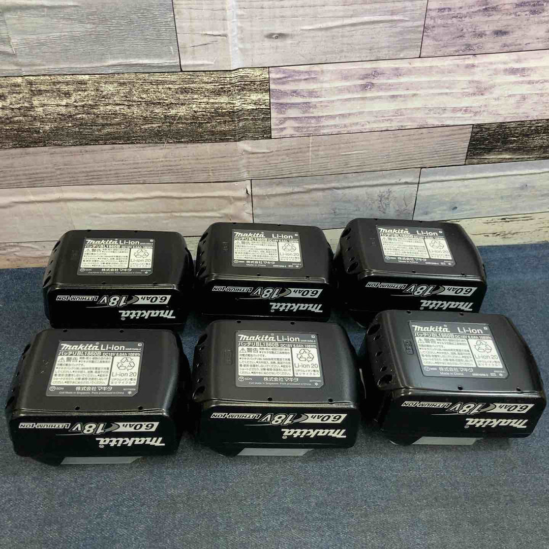 【未使用品】6個セット マキタ makita 18V 6.0Ah リチウムイオンバッテリー BL1860B【八潮店】