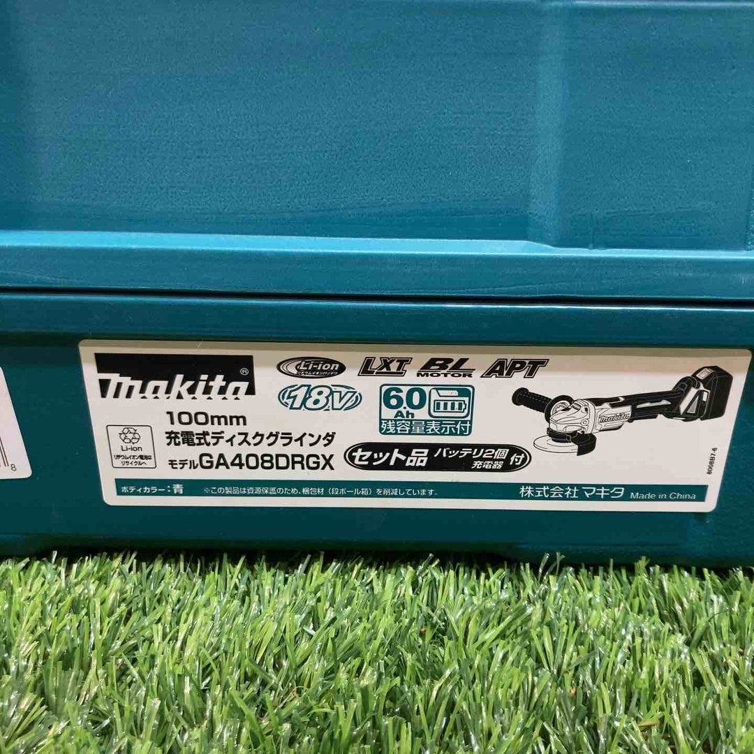 ★マキタ(makita) 18V 100mmコードレスディスクグラインダ GA408DRGX 純正バッテリ付【戸田店】