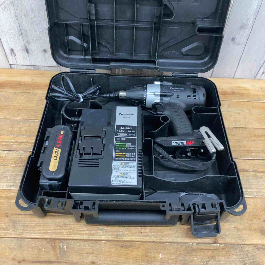 【中古品】 パナソニック(Panasonic) コードレスマルチインパクトドライバー EZ7548LS2S-B 14.4V セット品 【東大和店】