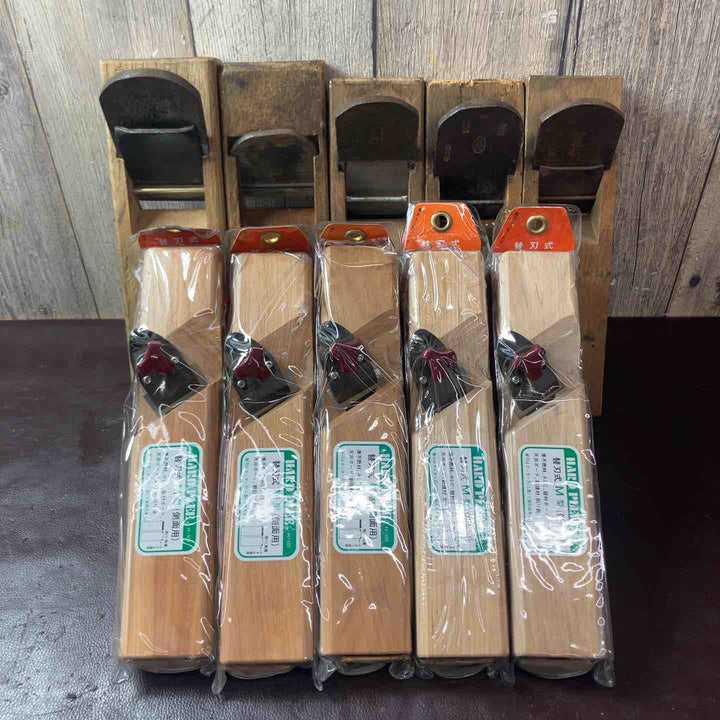 【中古品】 鉋(かんな)秀童・秀正・長光・千代・富鶴・鉋 HARD PLEE H-101 替刃式 M型(側面用) 5個 計10個 【東大和店】