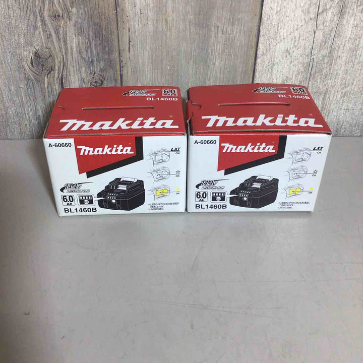 【未使用品】 純正 マキタ makita リチウムイオンバッテリー 14.4V/6.0Ah BL1460B 2個 バッテリー 純正品 14.4V 【戸田店】