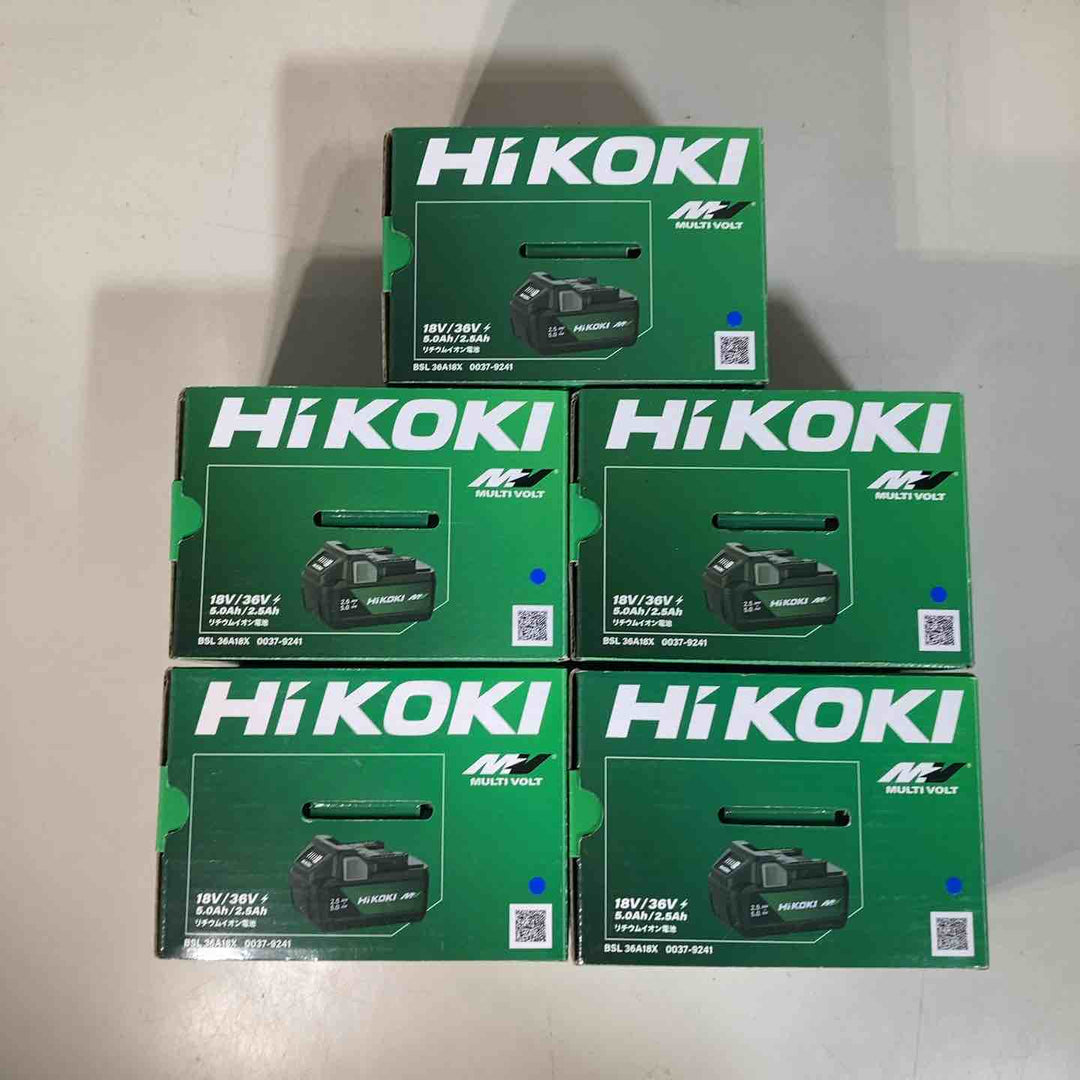 ◇【5個セット】ハイコーキ(HIKOKI)リチウムイオンバッテリー BSL36A18X 36V/2.5Ah【戸田店】