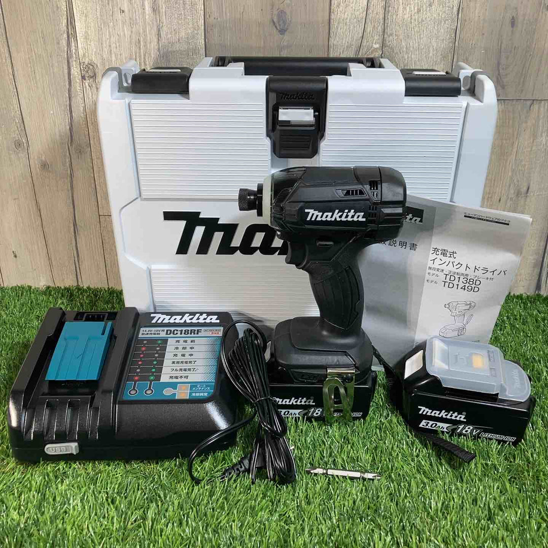★マキタ(makita)18V コードレスインパクトドライバー TD149DRFXB 3.0Ahバッテリ2個付属【戸田店】