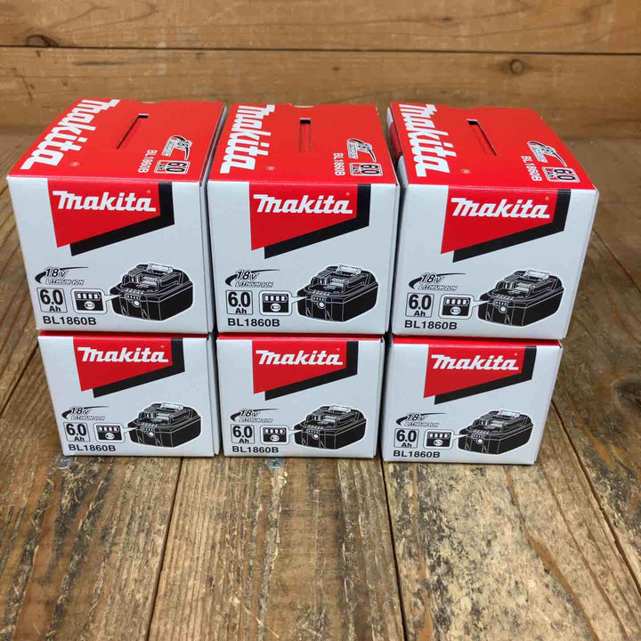 【未使用品】純正品 マキタ(makita) リチウムイオンバッテリー 18V/6.0Ah BL1860B 6個セット まとめ売り【所沢店】