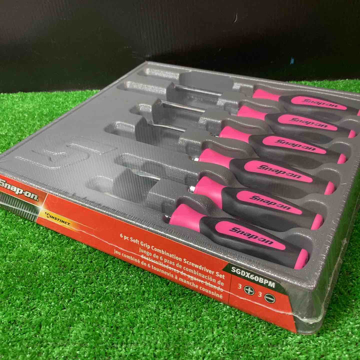 スナップオン/Snap-on ソフトグリップ ドライバーセット SGDX60BPM ピンク プラス3本、マイナス3本 【岩槻店】