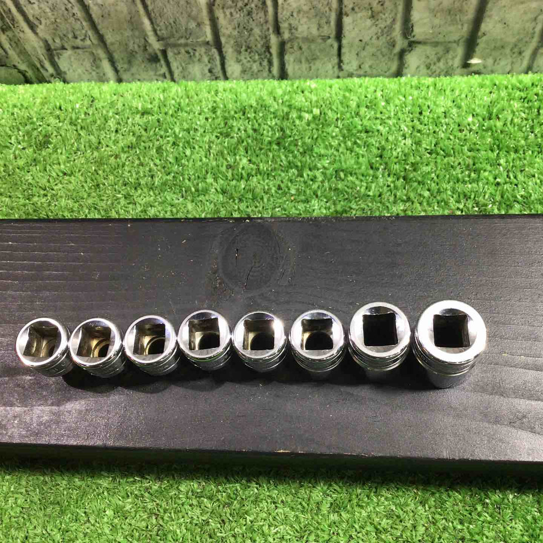 スナップオン(Snap-on) 3/8シャローソケット8点セット F～1シリーズ F161(1/2)の縁に若干の欠けがあります。 【川口店】