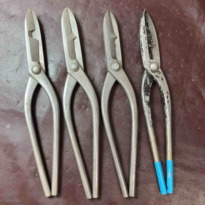 【中古品】盛光等板金バサミ 全長約350mm・刃部約105mm 栄光・喜光・京利光 計4本セット【東大和店】