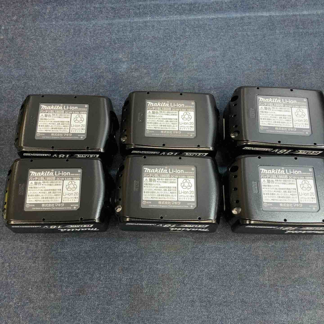 【未使用品】６個セット マキタ makita 18V 6.0Ah リチウムイオンバッテリー BL1860B【八潮店】