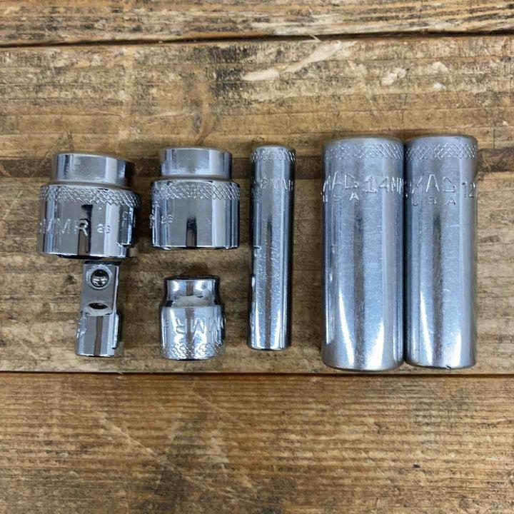 【中古品】 マックツール(MAC TOOLS) ソケットまとめ 変換アダプタ付属A812 XD6-14MMRなど 3/8インチ 7個セット 【東大和店】