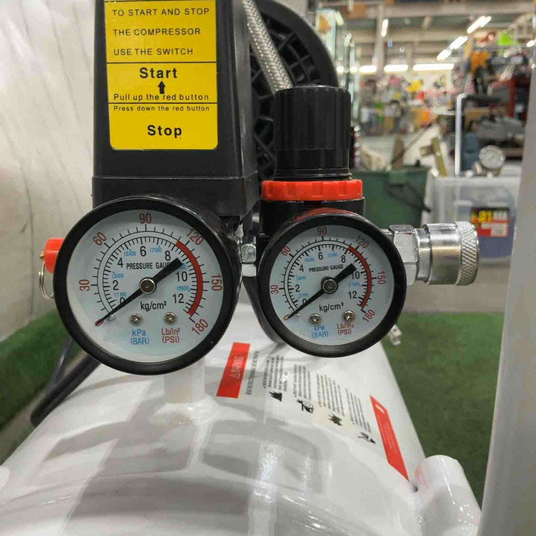 【店頭受取り限定】JARDIN エアコンプレッサー  JD-AK01 ホワイト 吐出口2つ 静音 キャスター2点 エアクリーナー 付属【川口店】