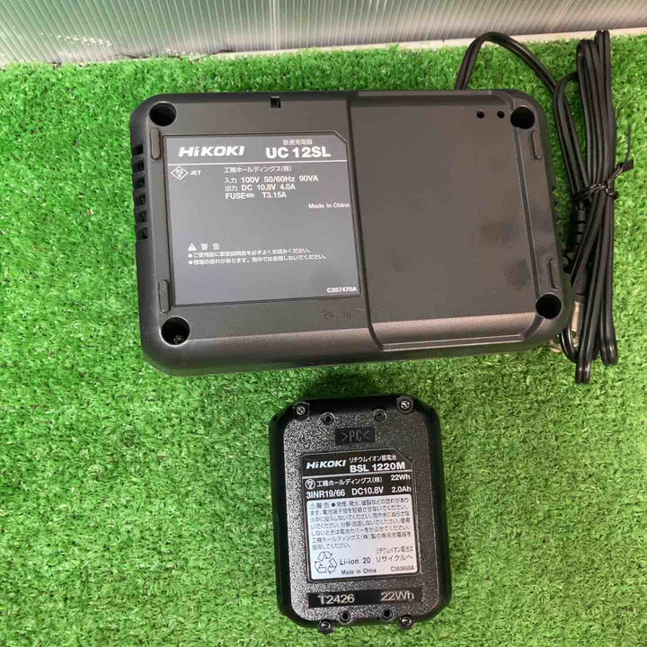 【中古品】◇ハイコーキ(HIKOKI ※旧:日立工機) コードレス振動ドリルドライバー DV12DA(2BS)バッテリー2個、充電器付き【岩槻店】
