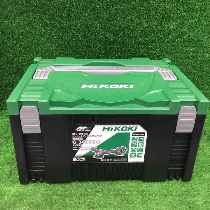 【特別特価！未使用品】HiKOKI(ハイコーキ) 36V 充電式 ディスクグラインダ G3610DC ブラック トイシ径100mm スライドスイッチ 蓄電池2個・充電器・ケース付 G3610DC(2XPBZ)【桶川店】