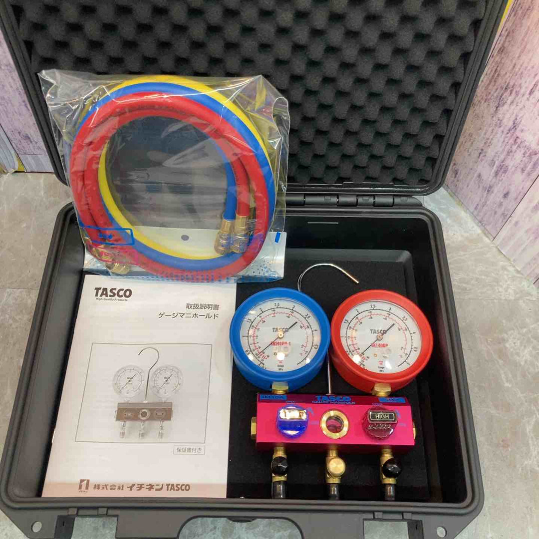 【未使用品】イチネン TASCO 3点セット 真空ポンプ 真空ゲージ ゲージマニホールド【八潮店】