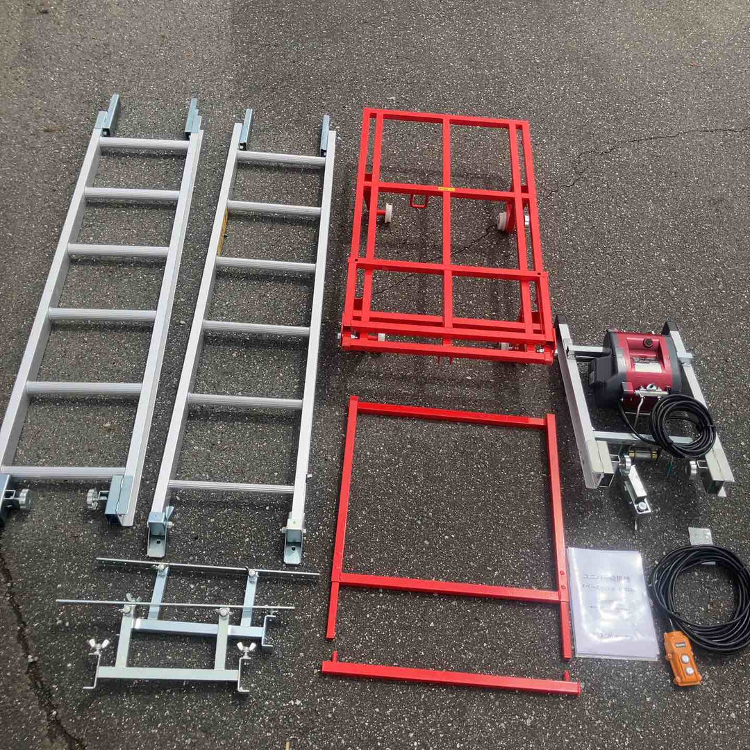 【店頭受取り限定】程度良好！ ユニパー 室内用ボード揚げ機 スペースリフト2 2階用 標準セット UP624B-2F 最大積載量100kg【岩槻店】