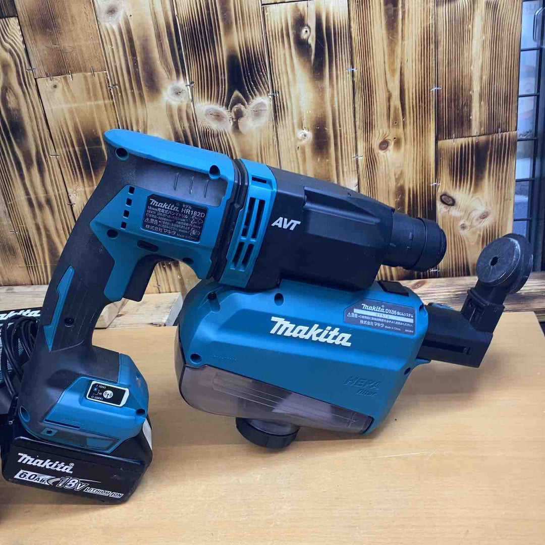 ★マキタ(makita) コードレスハンマドリル HR182DRGXV バッテリー2個 充電器 集塵システム付き【越谷店】