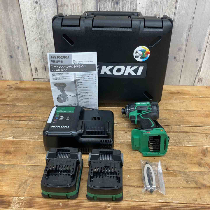 【未使用店頭展示品】 ハイコーキ(HIKOKI ※旧:日立工機) 36V コードレスインパクトドライバー WH36DC(2XPSZ)(L) フルセット 【東大和店】