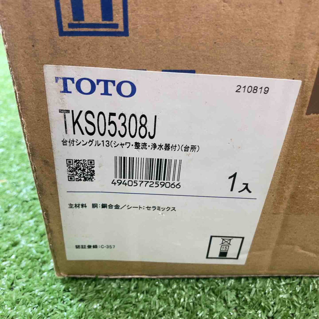 ◇TOTO 台付シングル混合水栓 TKS05308J【川崎店】