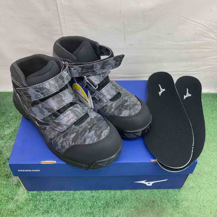 ミズノ Mizuno C1GA180209 ワークシューズ オールマイティLS ミッドカットタイプ ダークグレー×ブラック 26.5cm【町田店】