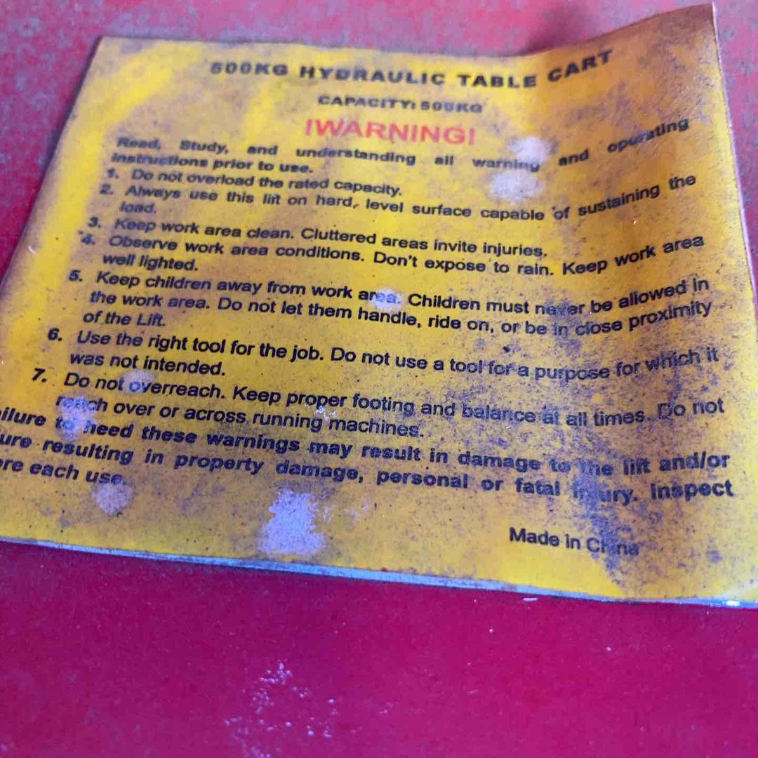 【店頭受取り限定】油圧リフター 昇降台車 耐荷重500kgテーブルリフト【桶川店】