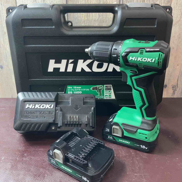 【中古美品】HiKOKI(ハイコーキ) 18V 充電式 ドライバードリル 18V2.0Ah2個・充電器・ケース付 DS18DD(2BG)【東大和店】