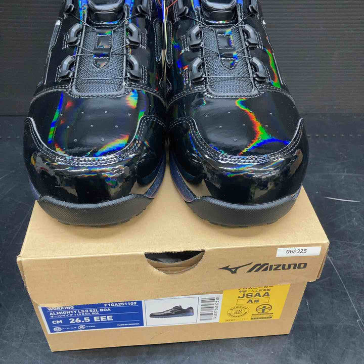 mizuno(ミズノ)ワークシューズ オールマイティLSⅡ 52L BOA F1GA2511 26.5 cm ホログラムブラック×シルバー×ブルー【川越店】