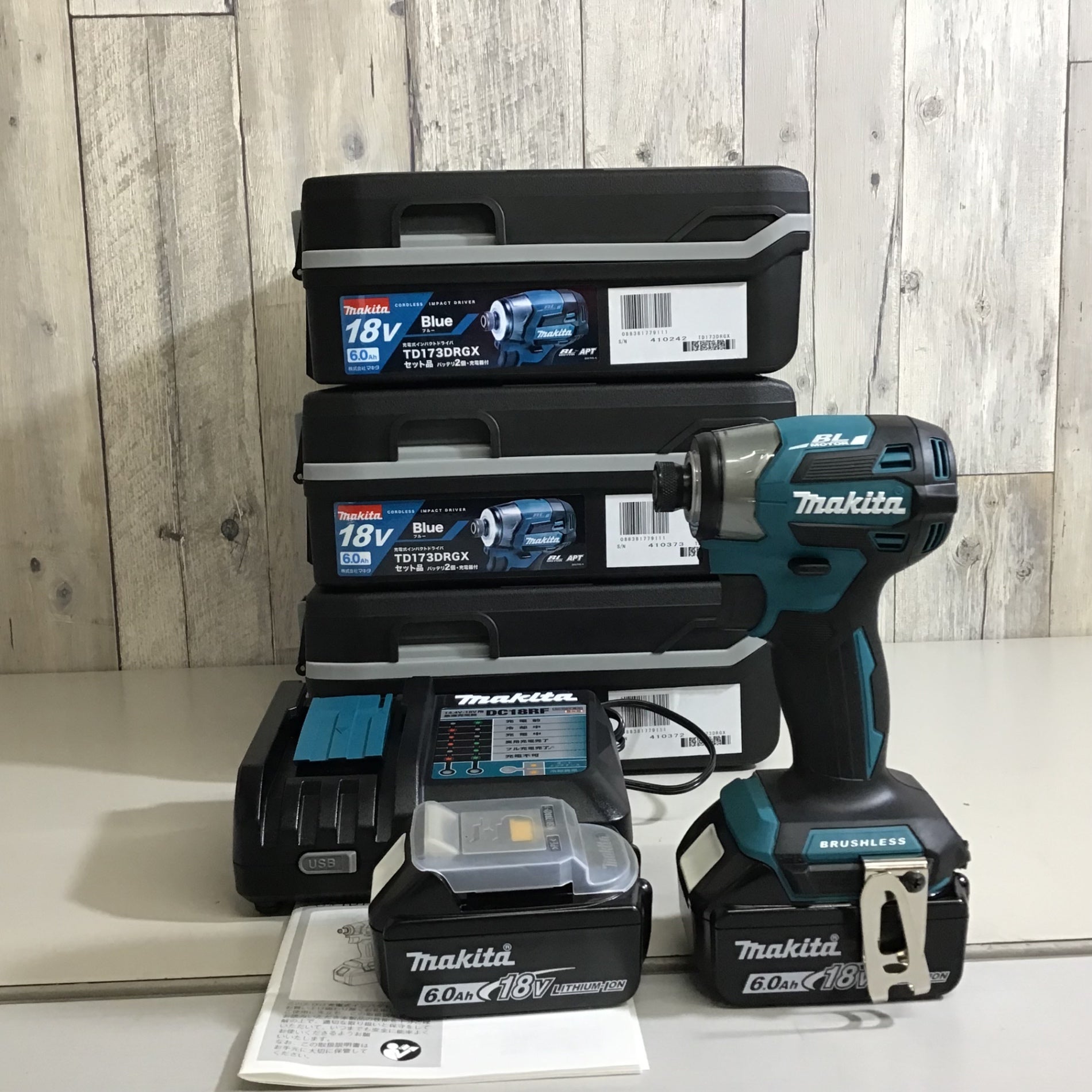 【未使用品】★送料無料★ TD173DRGX 青 3台セット makita マキタ 18V 充電式 インパクトドライバー【戸田店】