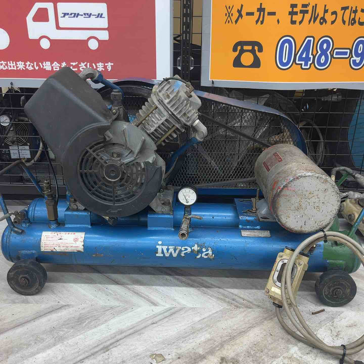 【店頭受取り限定】◇アネスト岩田 IWATA 3馬力 エンジンコンプレッサ SUE-222PB　100Vへ変換品(スイッチコンセント)　エンジン無し　【越谷店】