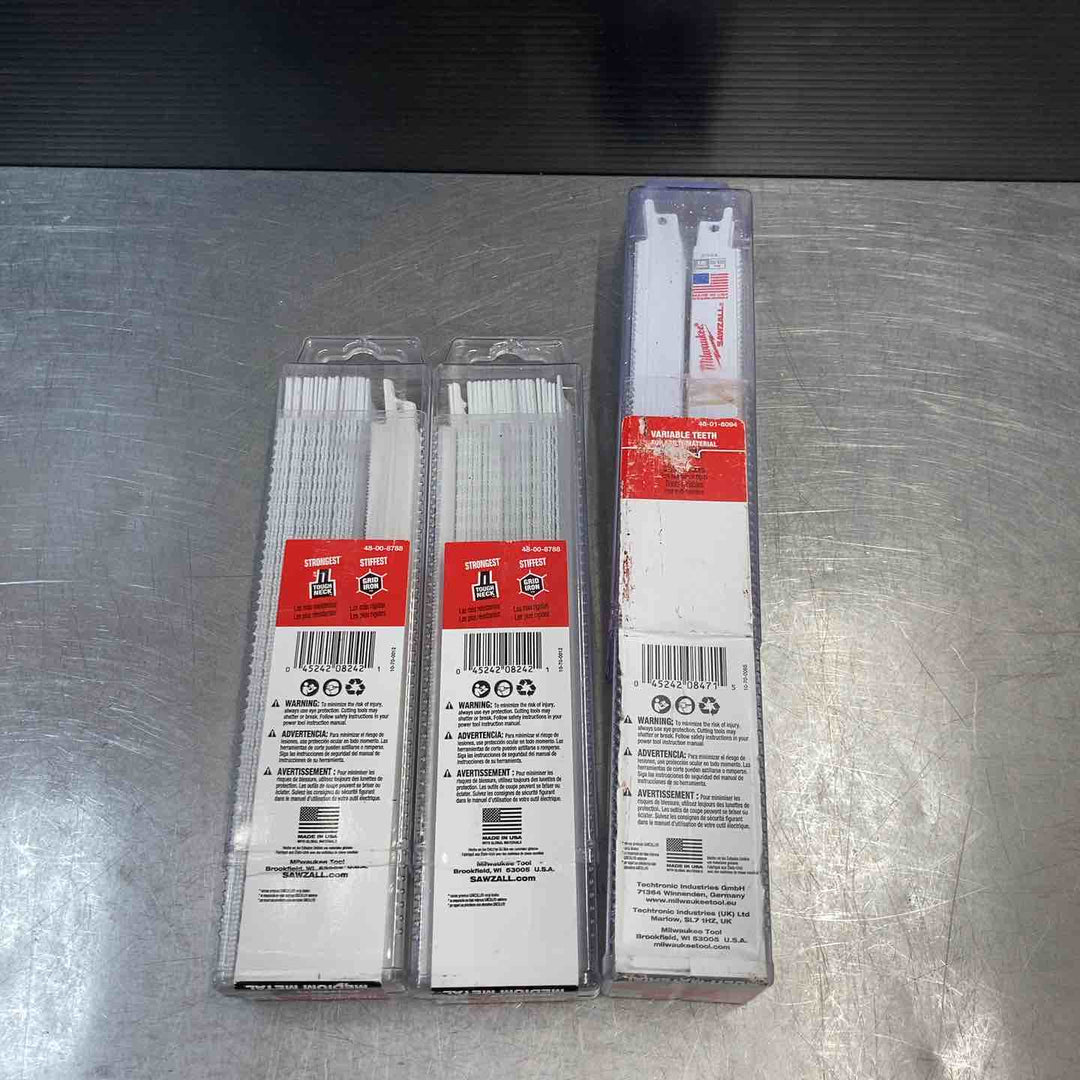 【未使用品】ミルウォーキー(Milwaukee) レシプロソーブレード まとめ 8/12TPI 48-01-6094 18TPI 48-00-8788 計3ケース(100枚) 【東大和店】
