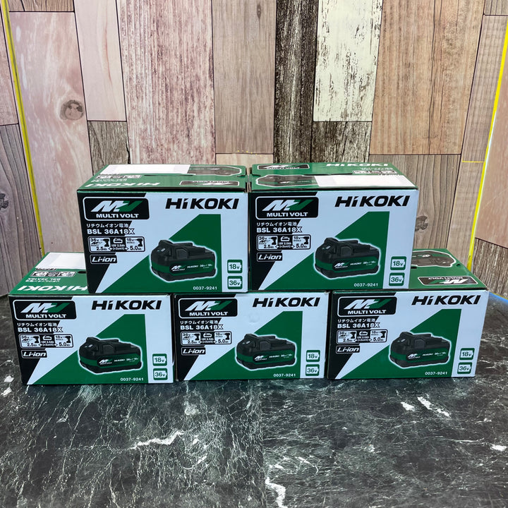 ハイコーキ(HIKOKI ※旧:日立工機) リチウムイオンバッテリー 36V/2.5Ah BSL36A18X　5個セット【八潮店】