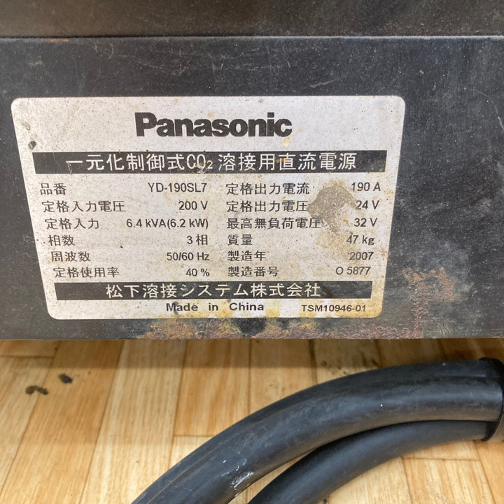 【店頭受取り限定】○パナソニック(Panasonic) 半自動溶接機 YD-190SL7 アース欠品 通電のみ確認【柏店】