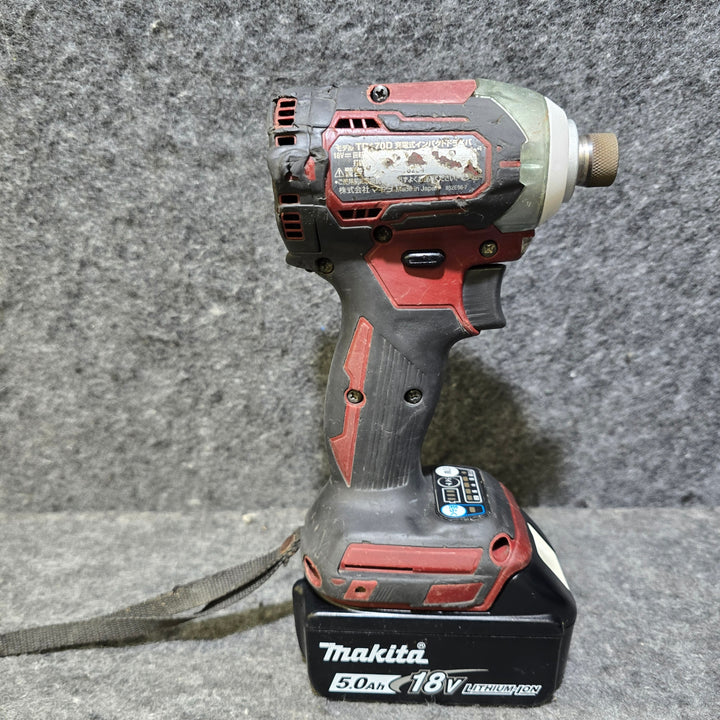 【中古品・18Vバッテリ5.0Ah、3.0Ah各一個付き！】マキタ(makita) コードレスインパクトドライバー TD170DTXAR【桶川店】