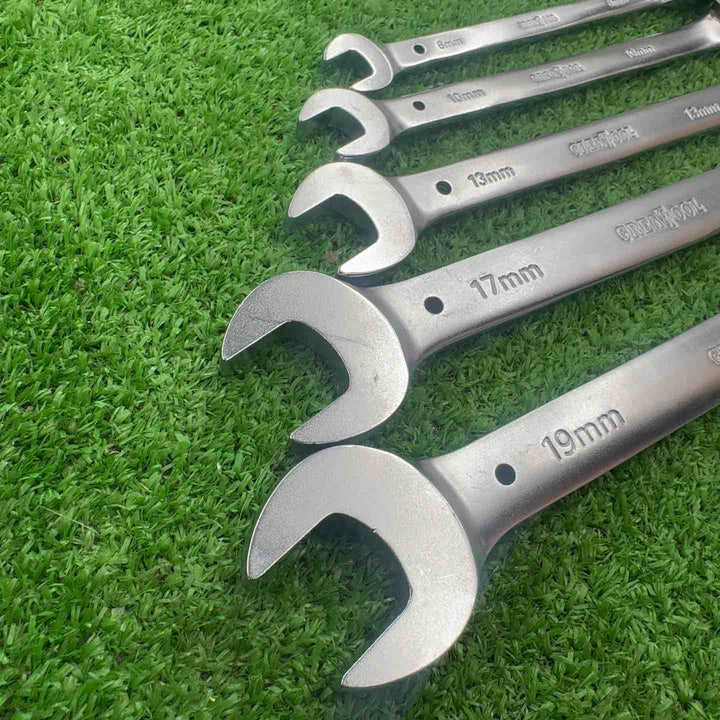 【中古美品】 グレートツール/GREATTOOL マグネット付ラチェットレンチ5本セット・8、10、13、17、19mm 【桶川店】