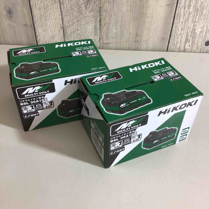 【未使用品】★純正品★ハイコーキ(HIKOKI ※旧:日立工機) リチウムイオンバッテリー 36V/2.5Ah BSL36A18X 2個セット【戸田店】