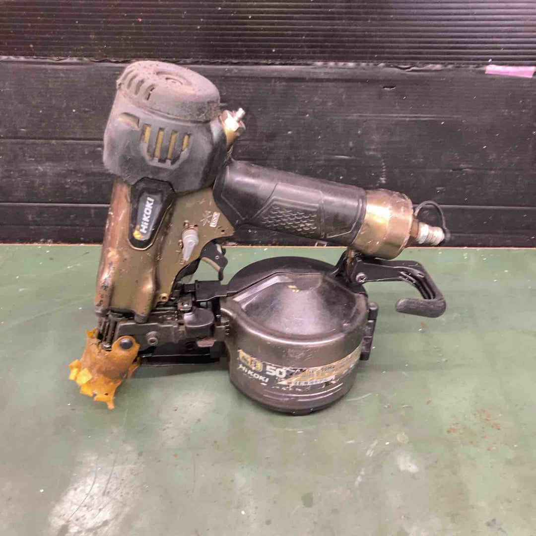 【中古品】★ハイコーキ(HIKOKI ※旧:日立工機) 高圧エア釘打ち機 NV50HR2(N)　エアダストのつまみ戻り悪いキャップ無し【戸田店】