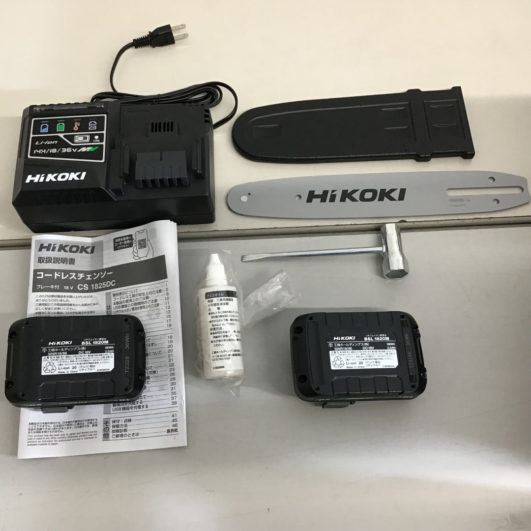 【未使用品】★ハイコーキ HIKOKI 18V コードレスチェーンソー CS1825DC(BC) バッテリー2個付【戸田店】