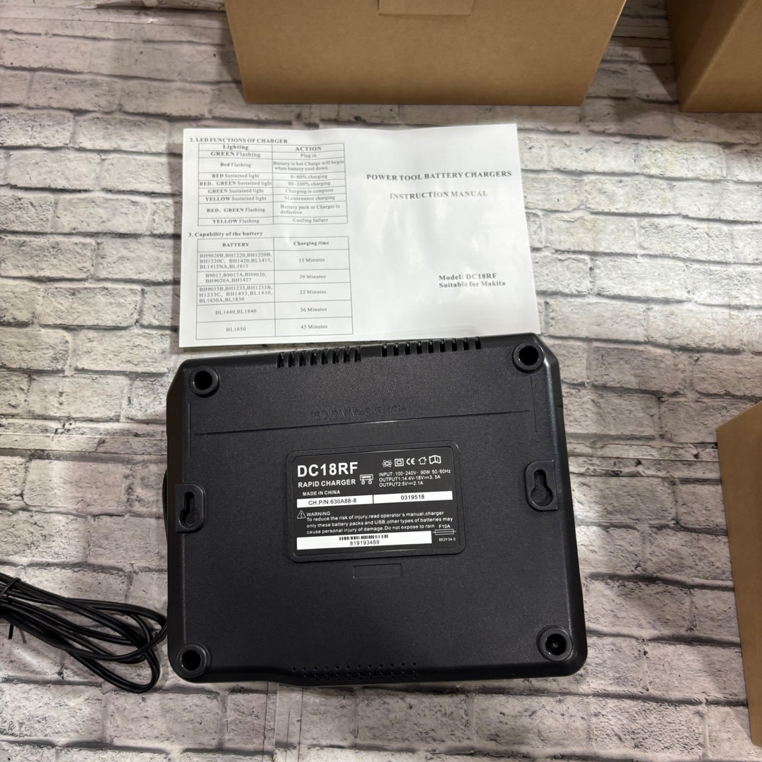 Mrupoo 互換品 リチウムイオンバッテリ用充電器 DC18RF マキタ 14.4V 18V 保証無し 5台セット 【川口店】