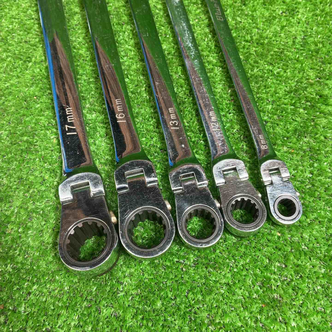 BluePoint ブルーポイント ロングフレックスラチェットレンチ BOERMLD810J、1214、1315、1618，1719５本セット【藤沢店】