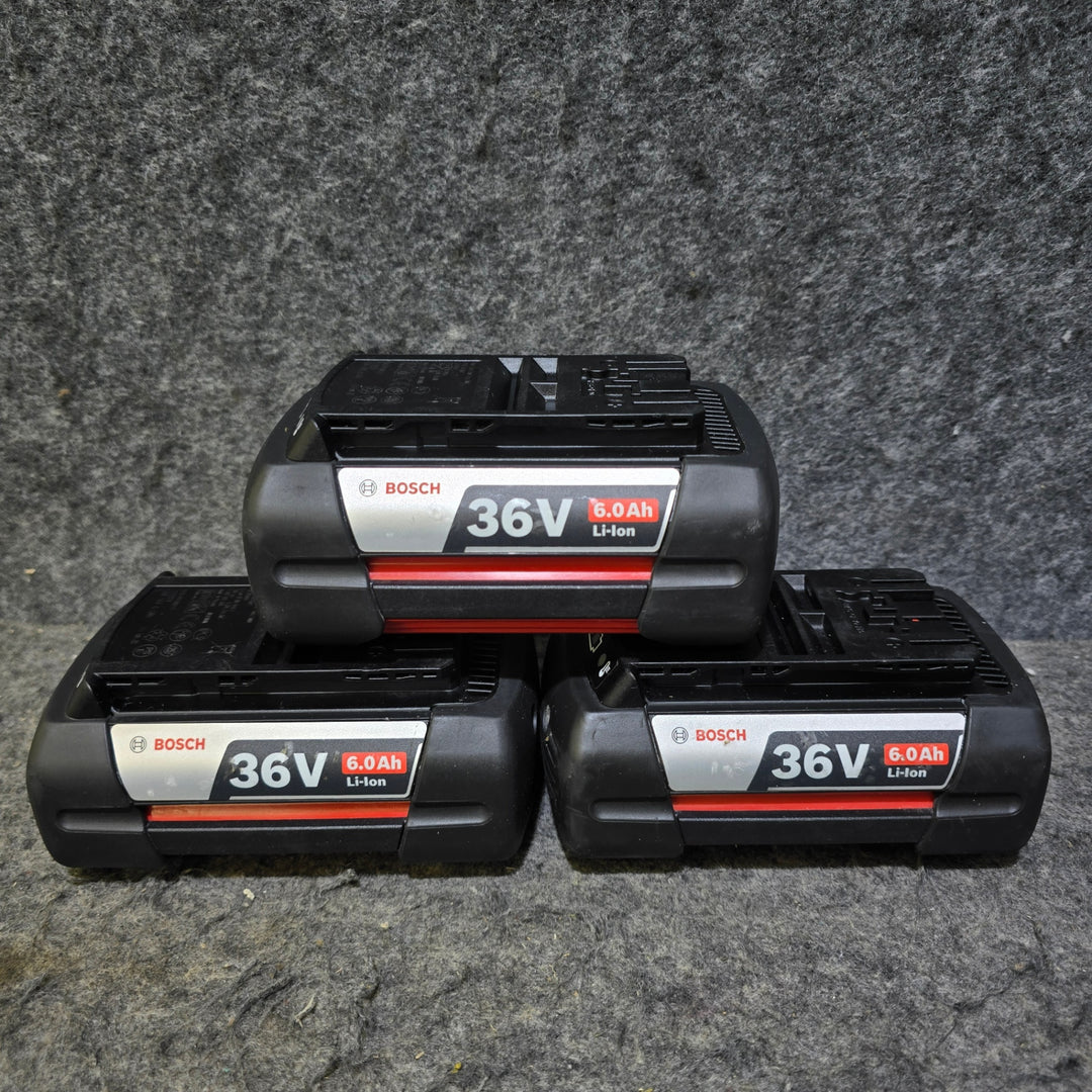 【中古品・通電確認済み！】BOSCH(ボッシュ) 36V 6.0Ahバッテリ3個、充電器(AL3640CV) セット【桶川店】