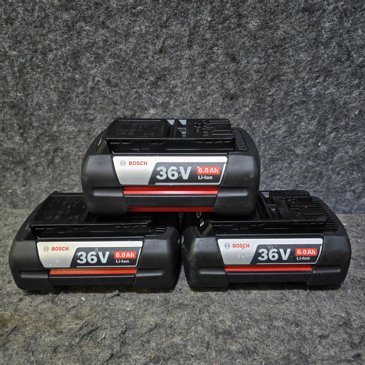 【中古品・通電確認済み！】BOSCH(ボッシュ) 36V 6.0Ahバッテリ3個、充電器(AL3640CV) セット【桶川店】