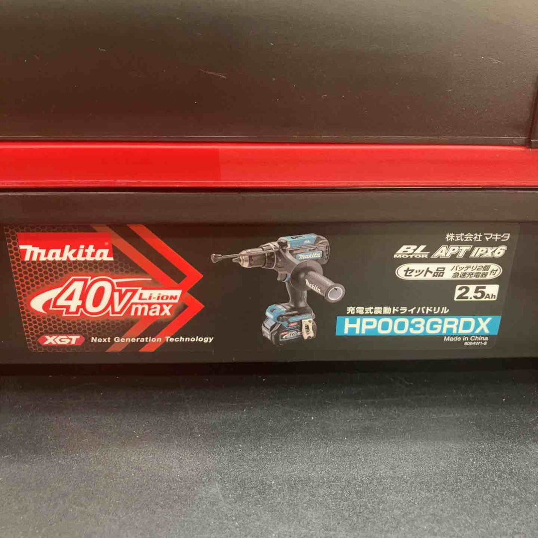 【未使用品】★マキタ(makita) コードレス振動ドリルドライバー HP003GRDX バッテリー2個 充電器付き フルセット品【川越店】