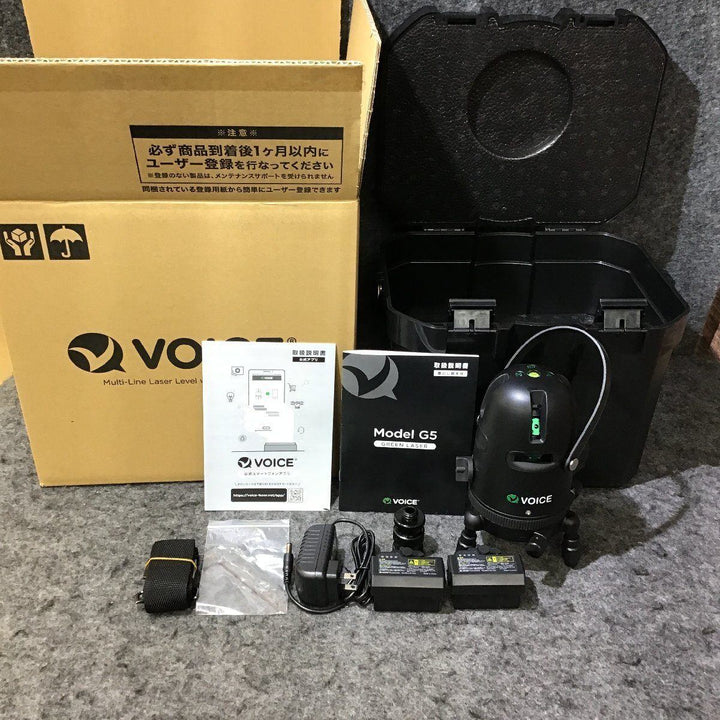 ◇VOICE レーザー墨出し器 5ライン(矩十字・横) グリーンレーザー Model-G5【桶川店】
