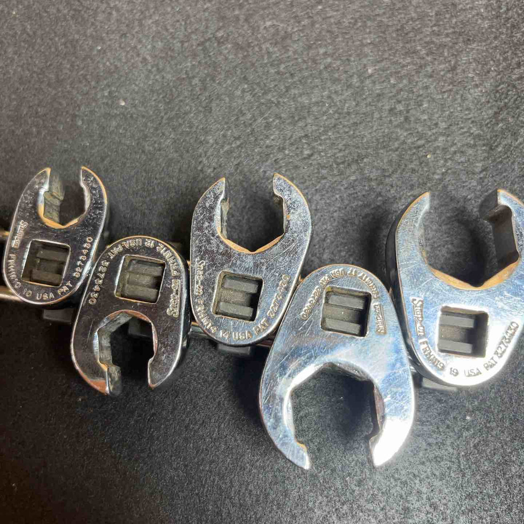 スナップオン Snap-on フレアナットレンチ 5本セット 10mm～19mm FRHM10～FRHM19 差込3/8 旧ロゴ クローフットレンチ ユニオンナットレンチ 【越谷店】