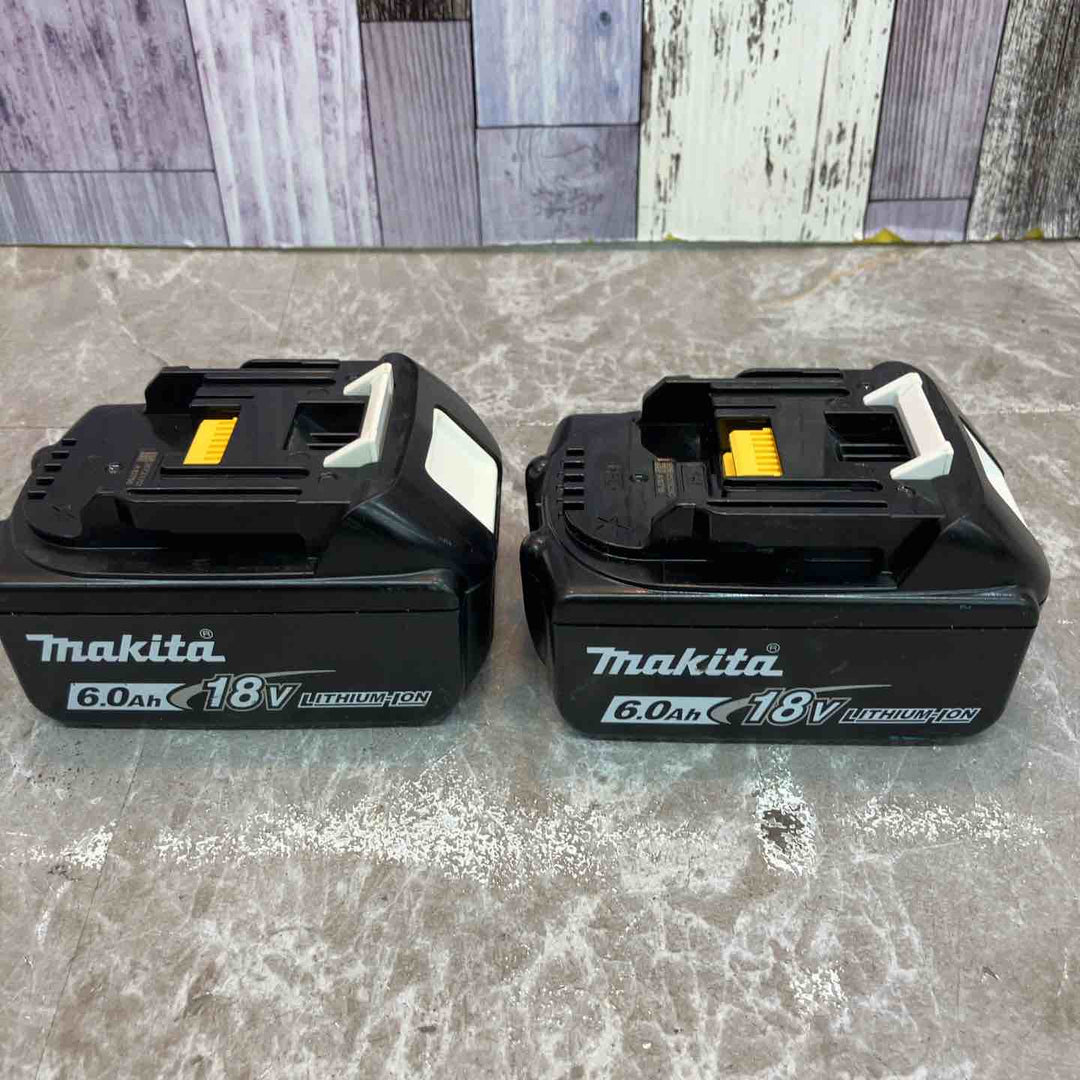 【中古品】マキタ 純正 18V 6.0Ah バッテリー BL1860B×2個 (充電1回/3回) + 急速充電器 DC18RF 計3点セット まとめ makita【八潮店】