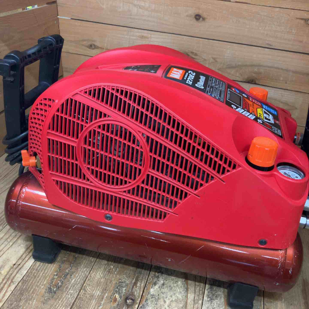 【動作良好】★マックス(MAX) 高圧専用エアコンプレッサー AK-HH1270E2_レッド【所沢店】