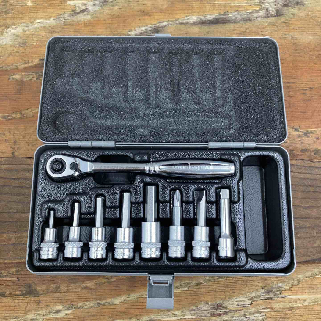 トネ(TONE) ヘキサゴンソケットレンチセット 差込角6.35mm(1/4") H2072 内容9点 シルバー【柏店】