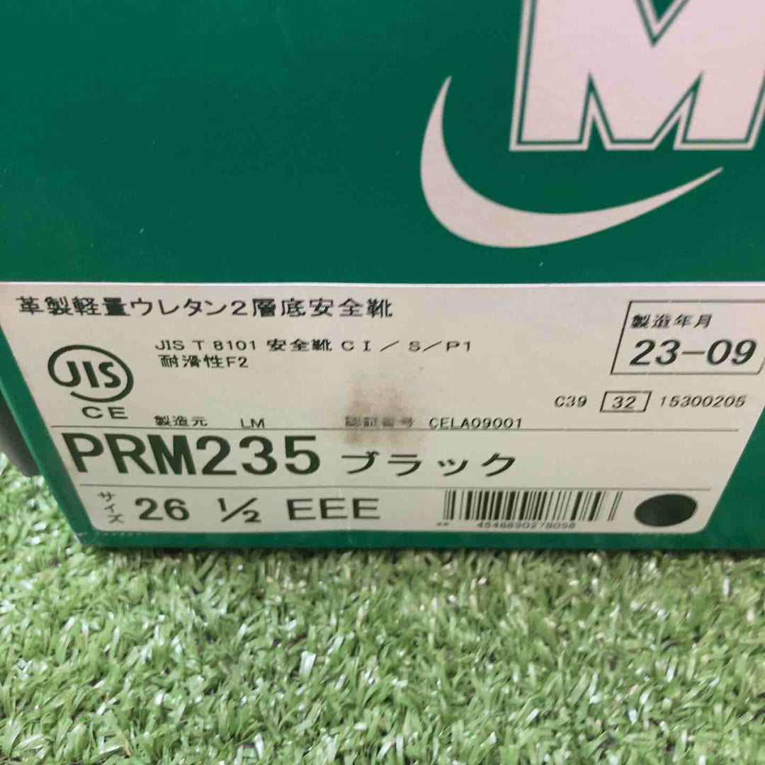 [ミドリ安全] JIS規格 安全靴 甲プロテクタ付 長編上靴 PRM235 甲プロ M2 ブラック 26cm 2023年製造【川崎店】